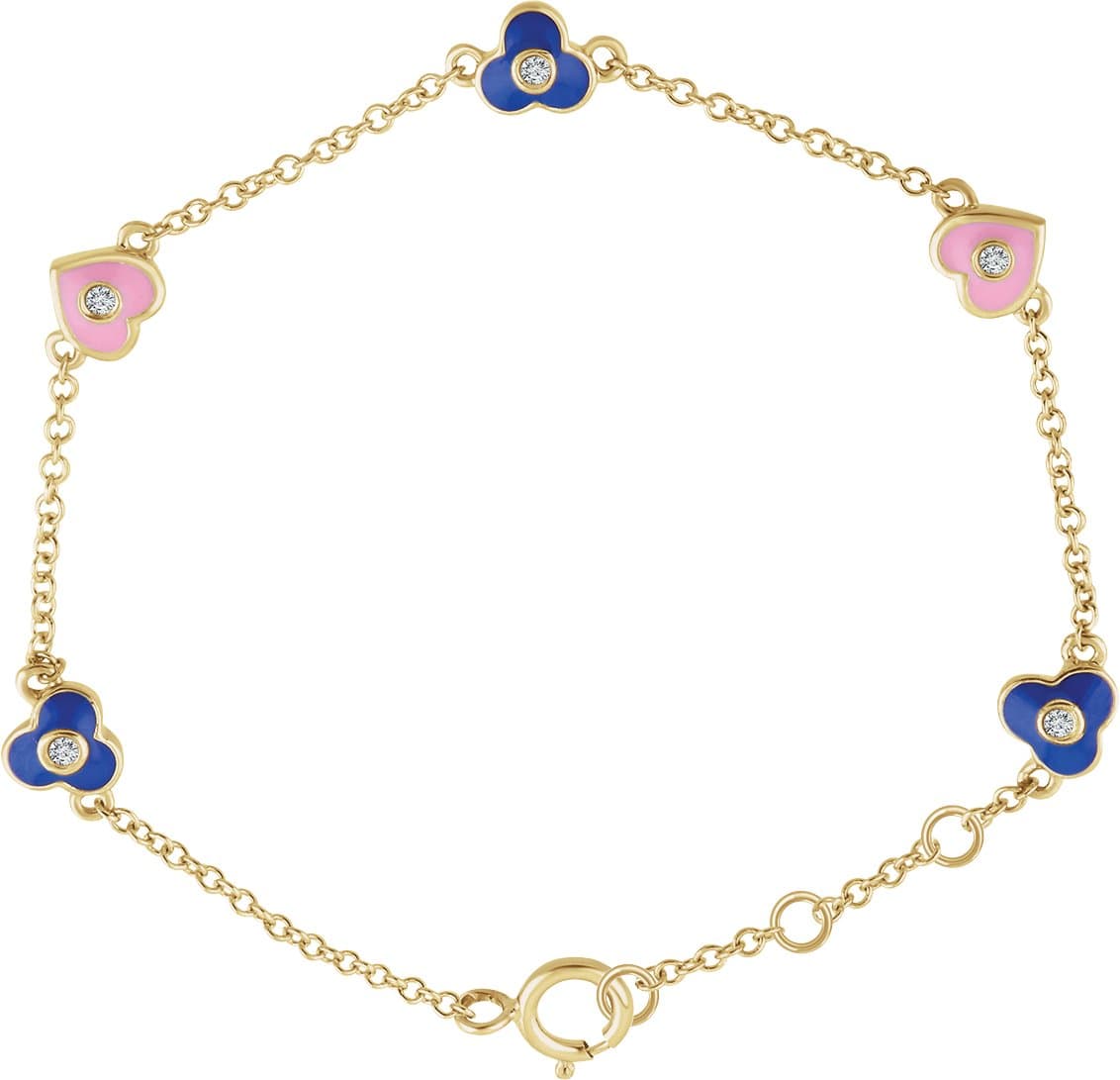 Youth Flowers & Hearts Bracelet view 2