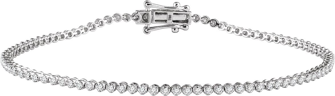 14K White 9/10 CTW Natural Diamond 7" Line Bracelet