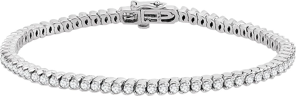 14K White 2 3/4 CTW Natural Diamond 7" Line Bracelet