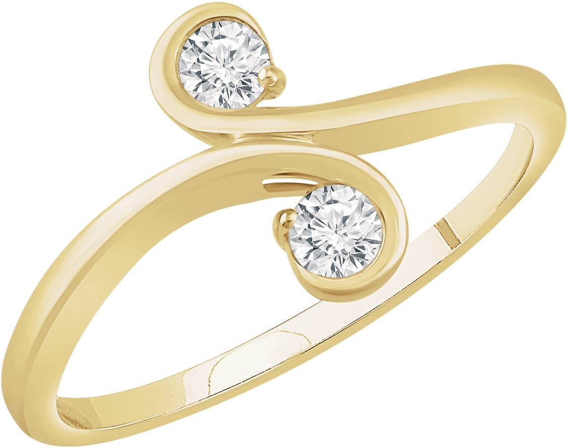 14K Rose 1/5 CTW Natural Diamond Two-Stone Ring