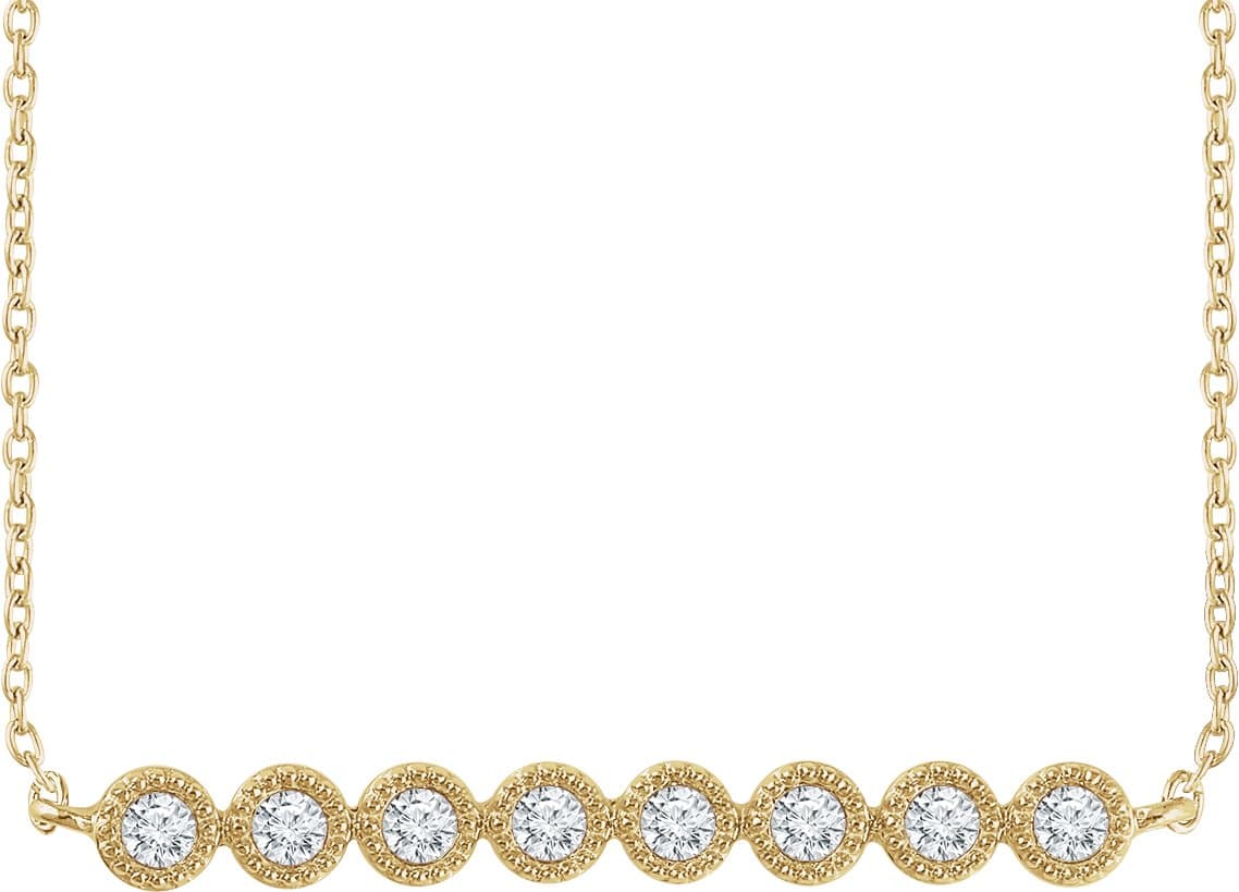14K Rose 1/5 CTW Natural Diamond Bar 16-18 Necklace