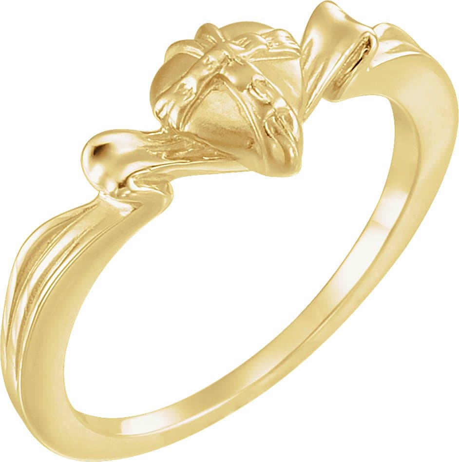 10K White Wrapped Heart Chastity Ring
