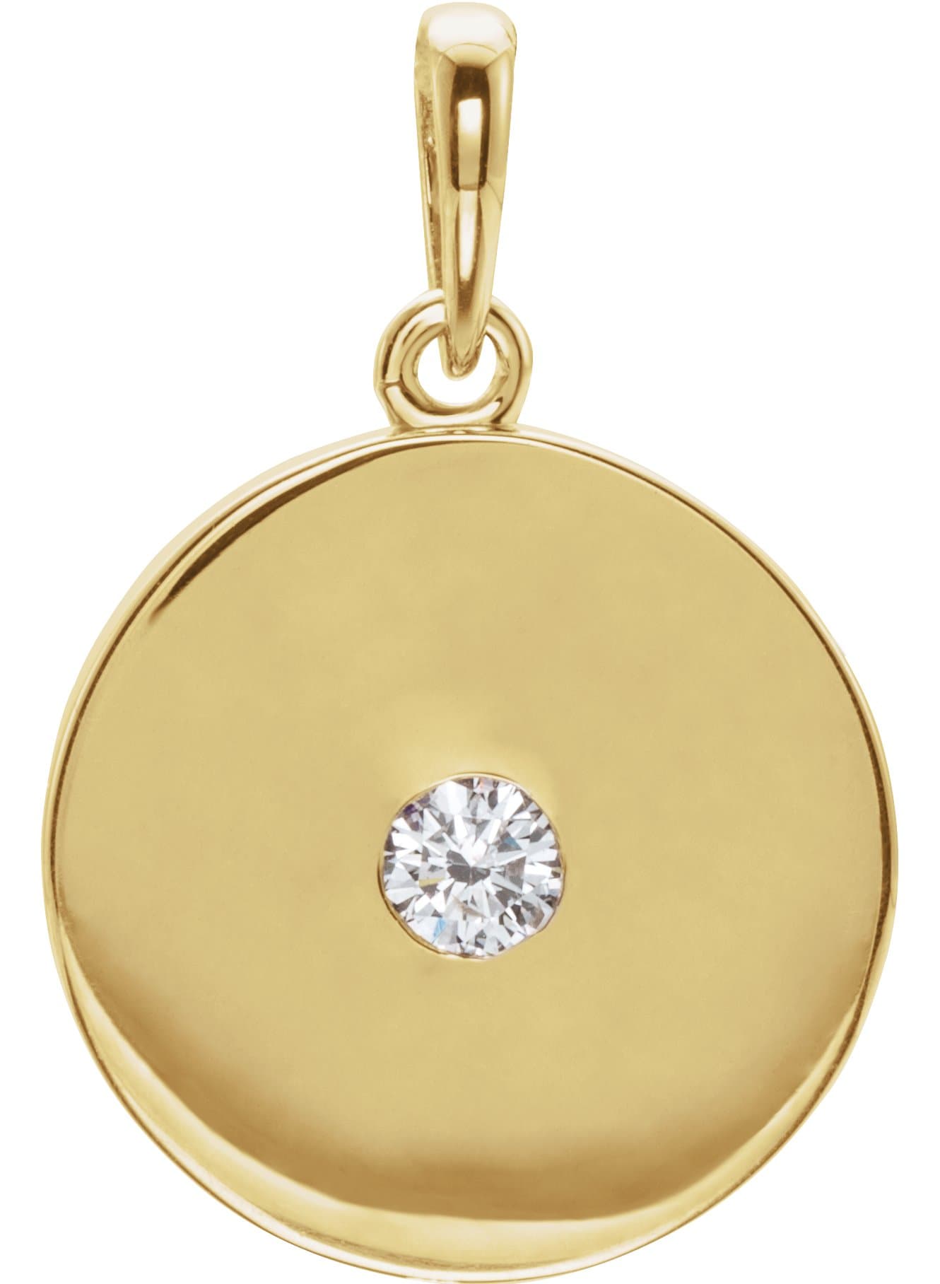 14K Yellow Gold 1/10 CTW Natural Diamond Disc Pendant