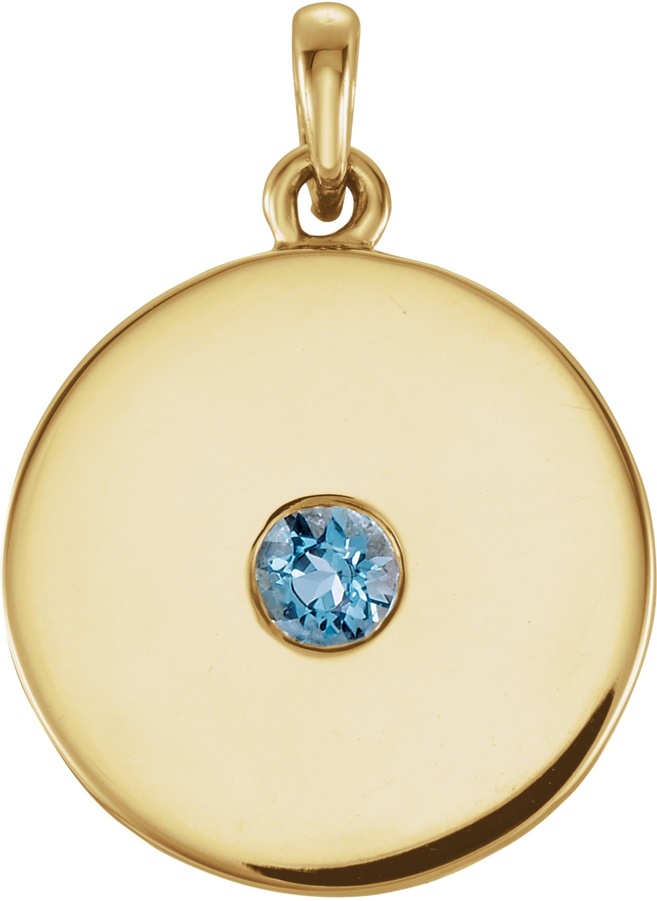 14K Yellow Gold 1/10 CTW Natural Diamond Disc Pendant
