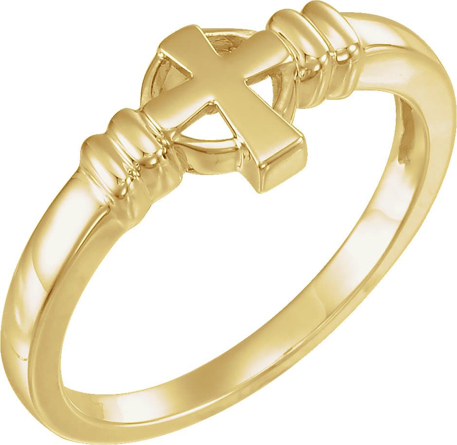 10K Yellow Cross Chastity Ring