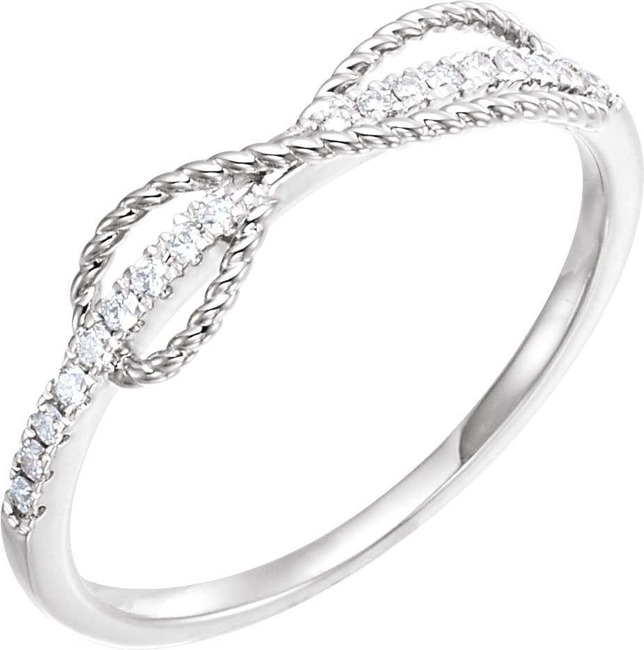 14K White 1/10 CTW Natural Diamond Infinity-Inspired Ring