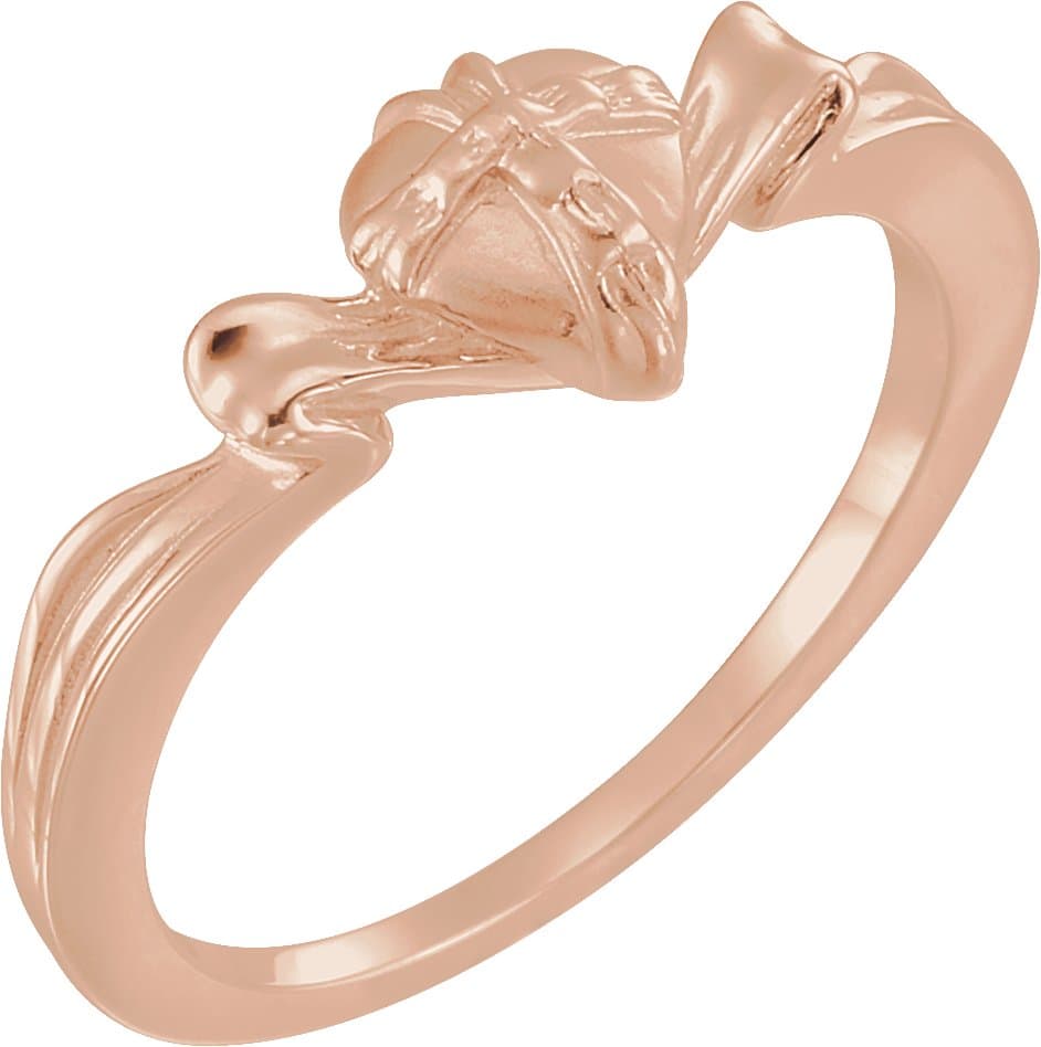 10K White Wrapped Heart Chastity Ring