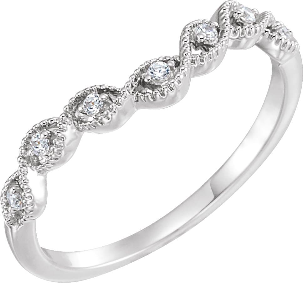 14K Rose .07 CTW Natural Diamond Contour Band