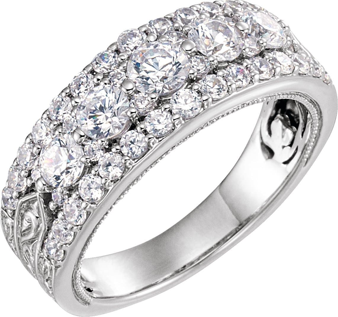 14K Rose 1 1/2 CTW Natural Diamond Anniversary Band