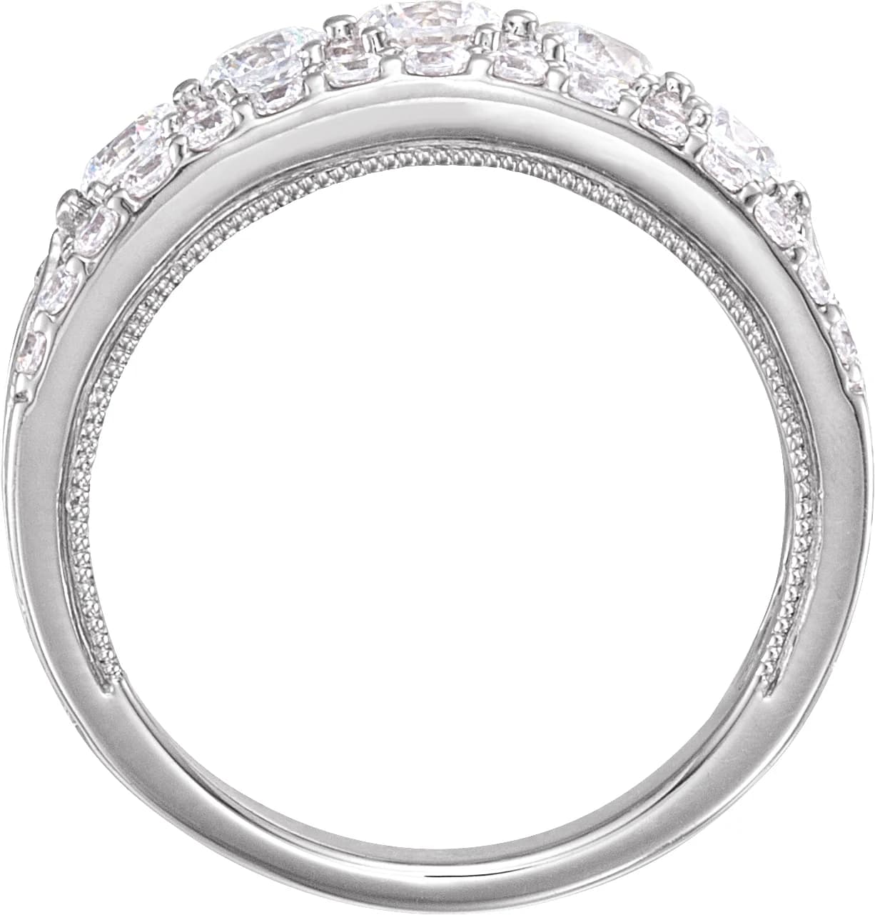 Sculptural Triple Row Anniversary Band, view 3