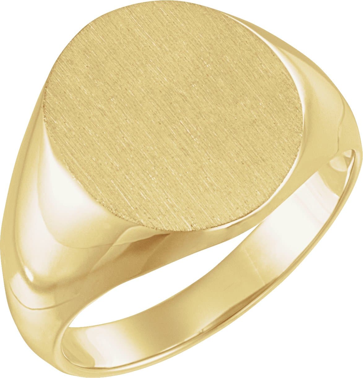 10K White Oval Signet Ring