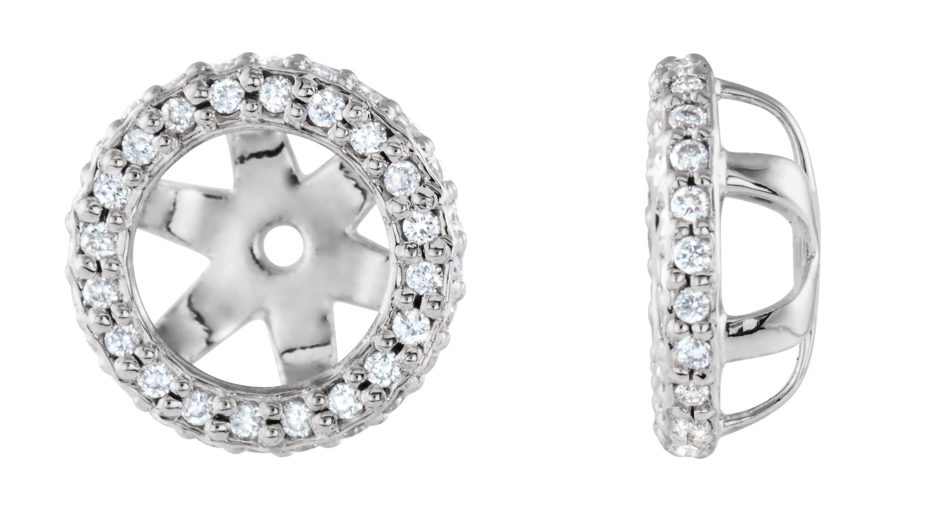 14K White Gold 1/5 CTW Natural Diamond Earrings Jacket 
