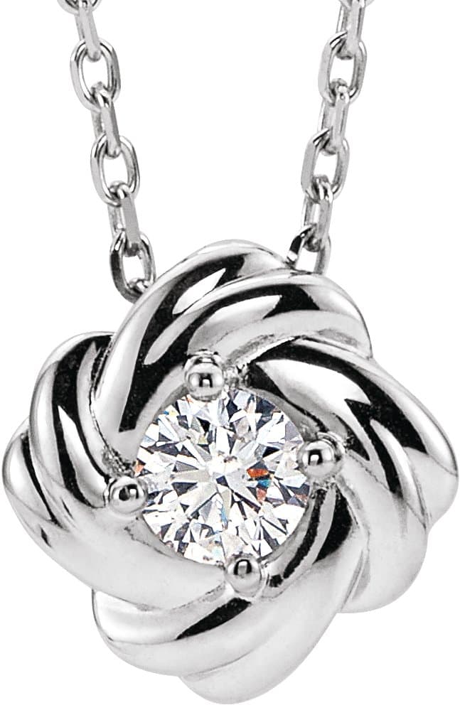 Platinum 1/6 CTW Natural Diamond Knot 16-18 Necklace