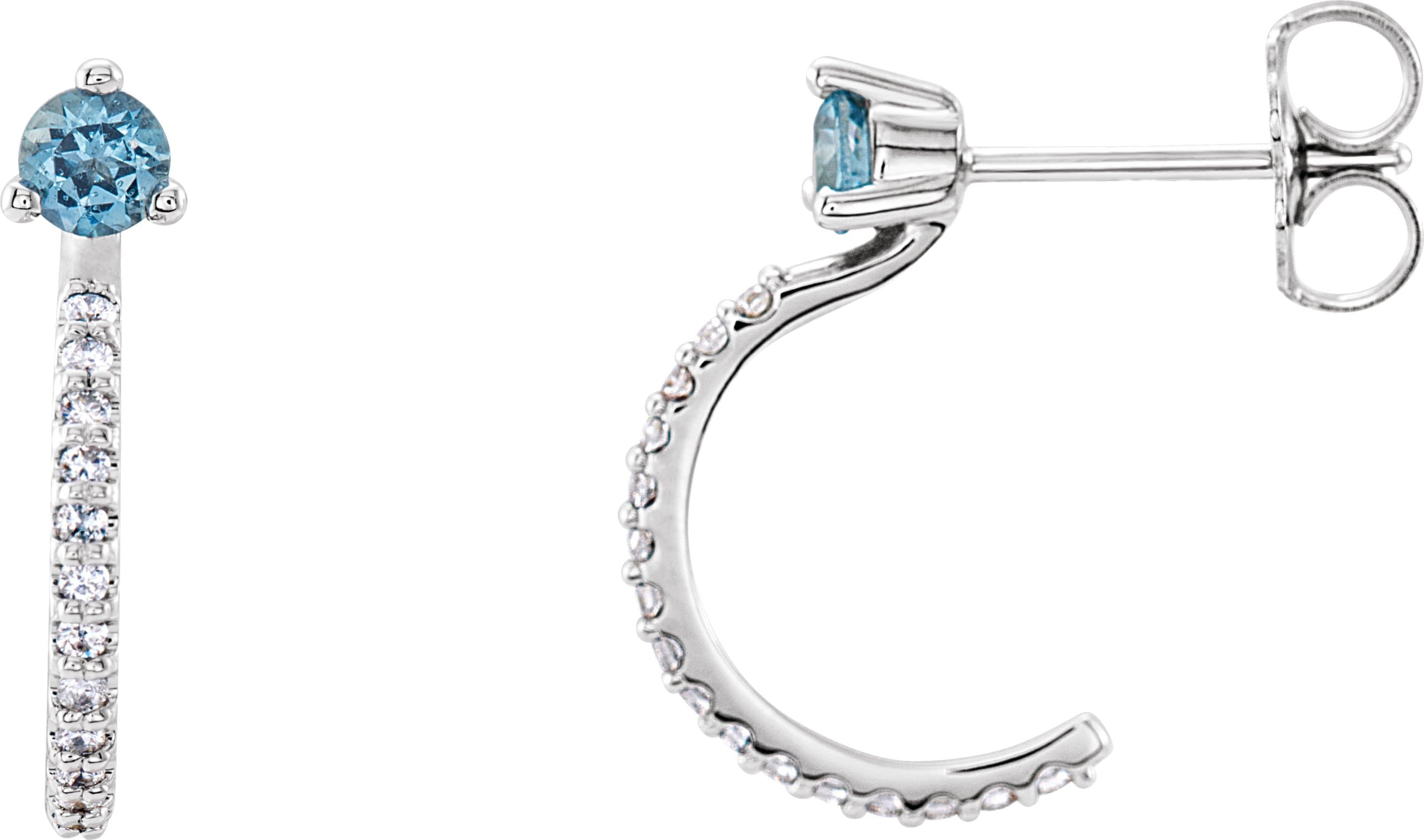 Accented J-Hoop Earrings view 1