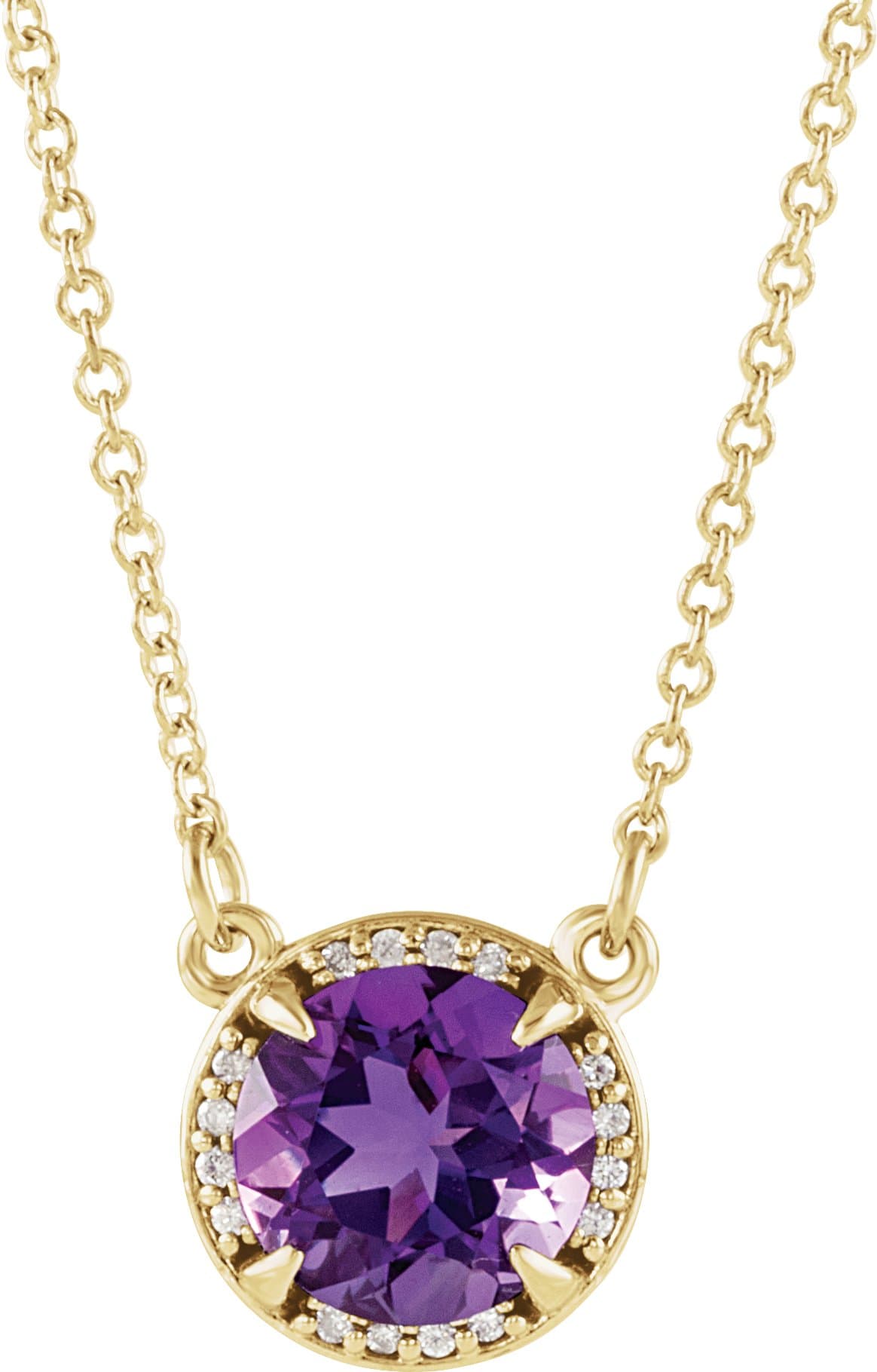 14K Rose 6 mm Lab-Grown Alexandrite & .04 CTW Natural Diamond 16 Necklace
