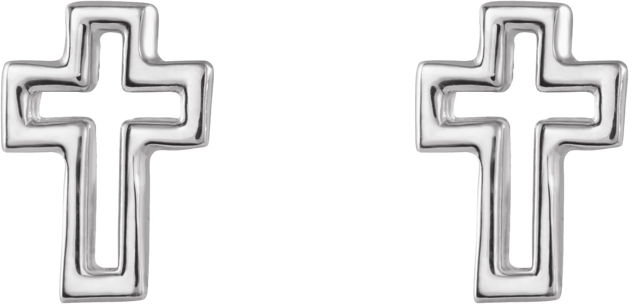 Open Cross Earrings, view 3
