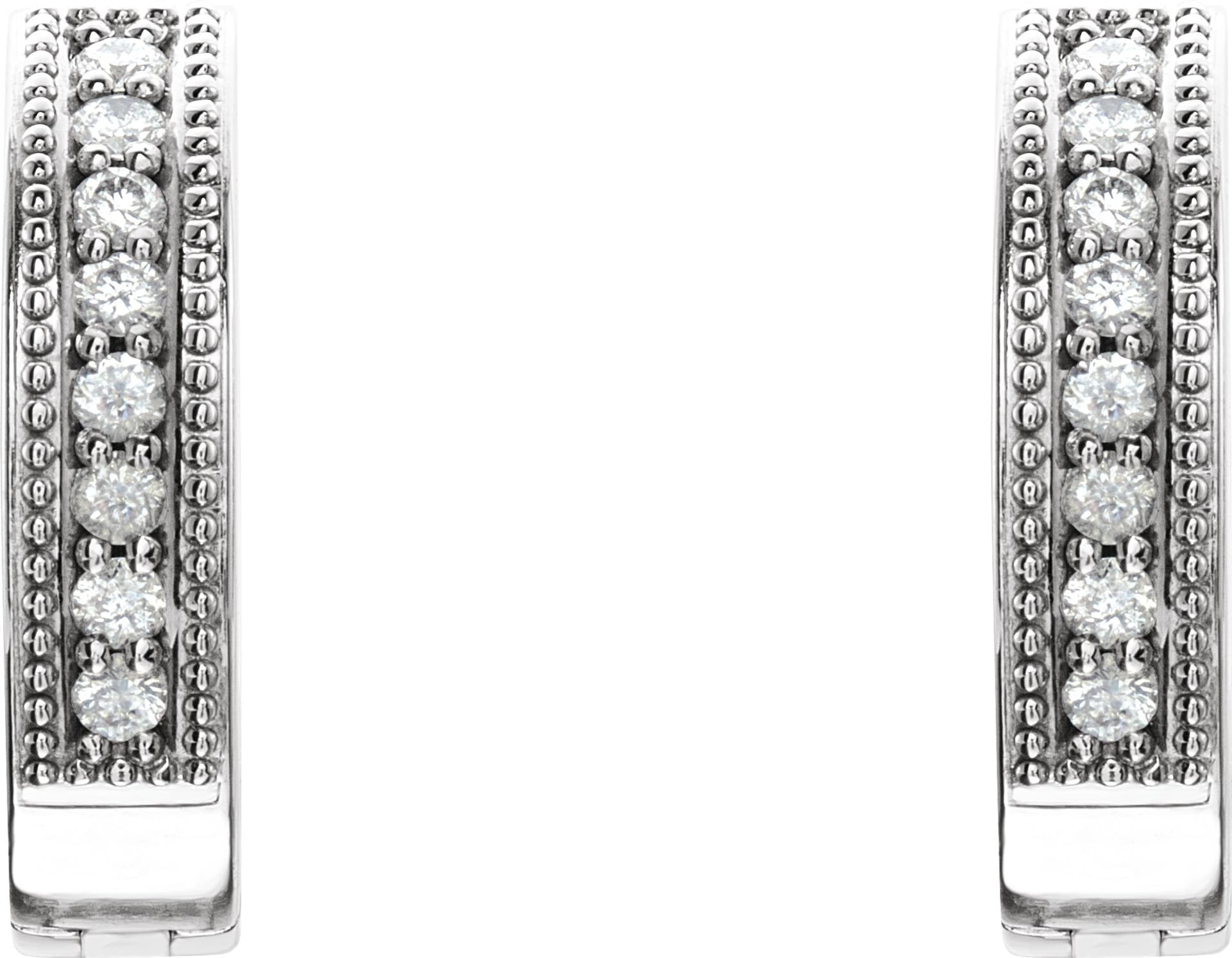 Accented Milgrain Hoop Earrings view 2