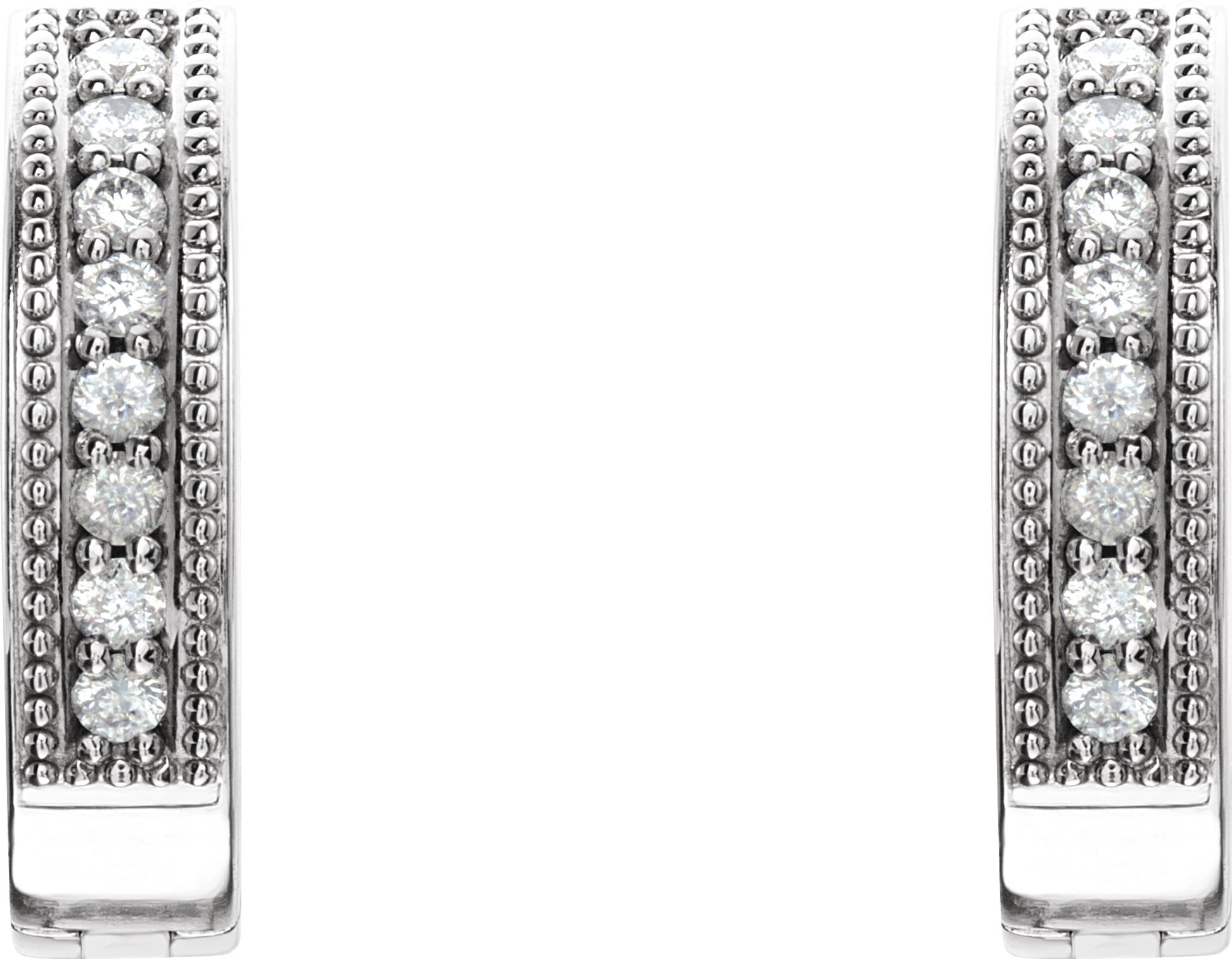 Accented Milgrain Hoop Earrings view 2