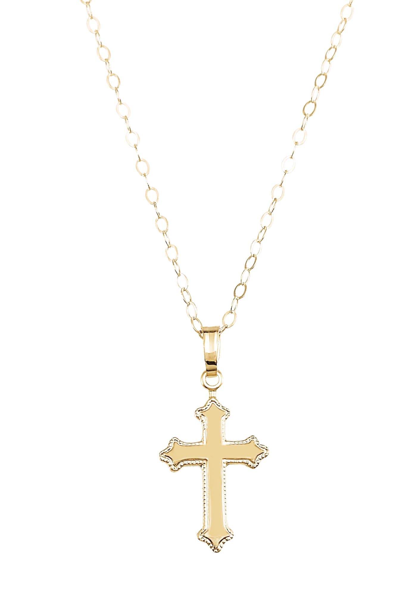 14K Yellow Cross 15 Necklace