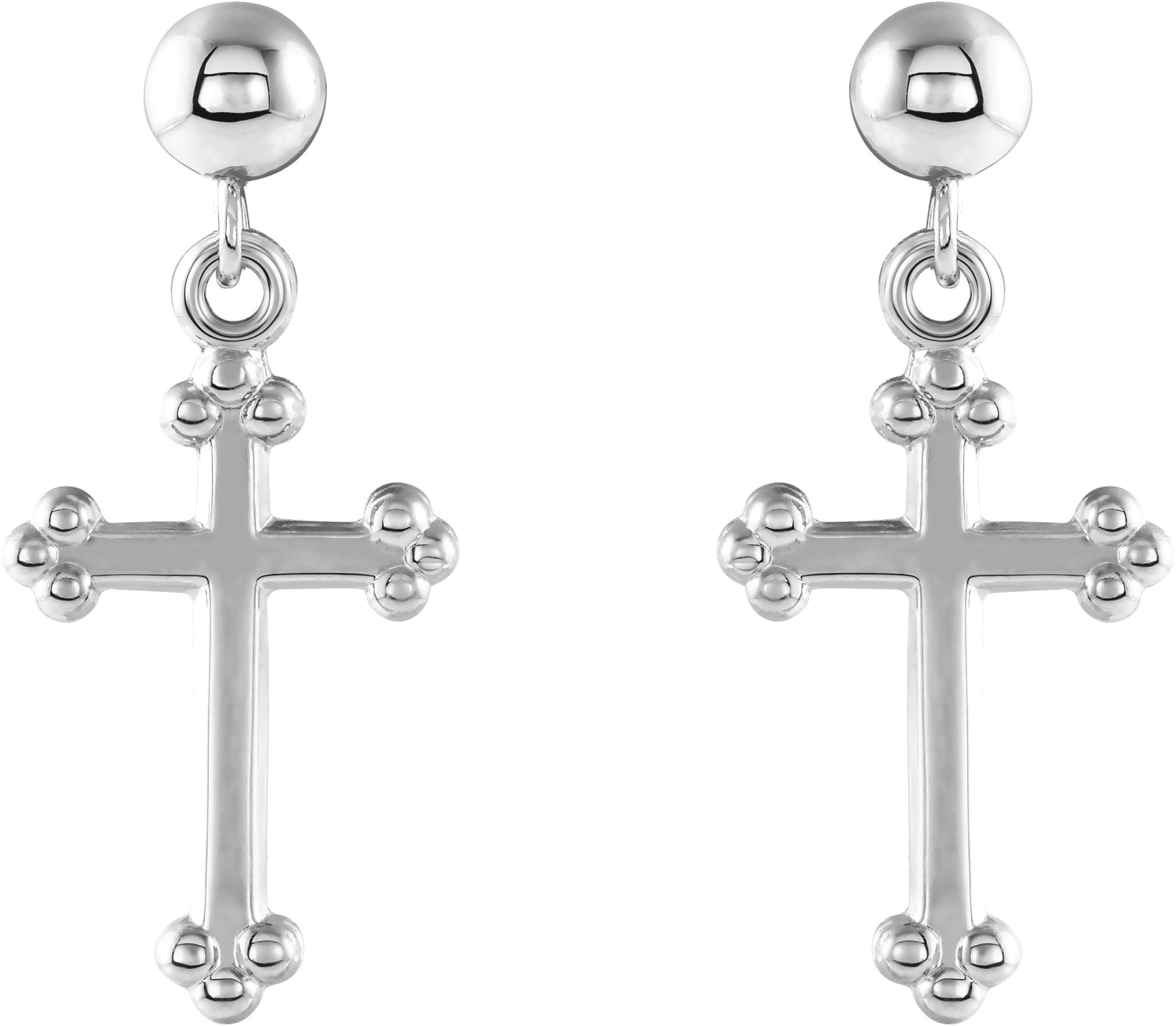 Cross & Ball Earrings view 2