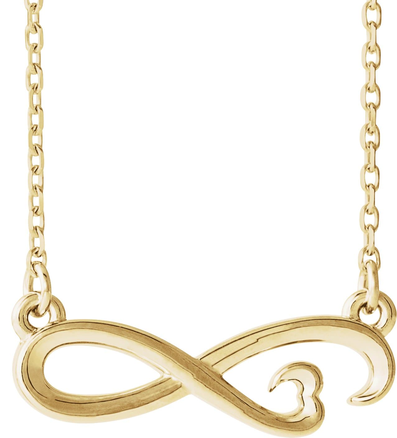 14K Yellow Infinity-Inspired Heart 16-18 Necklace