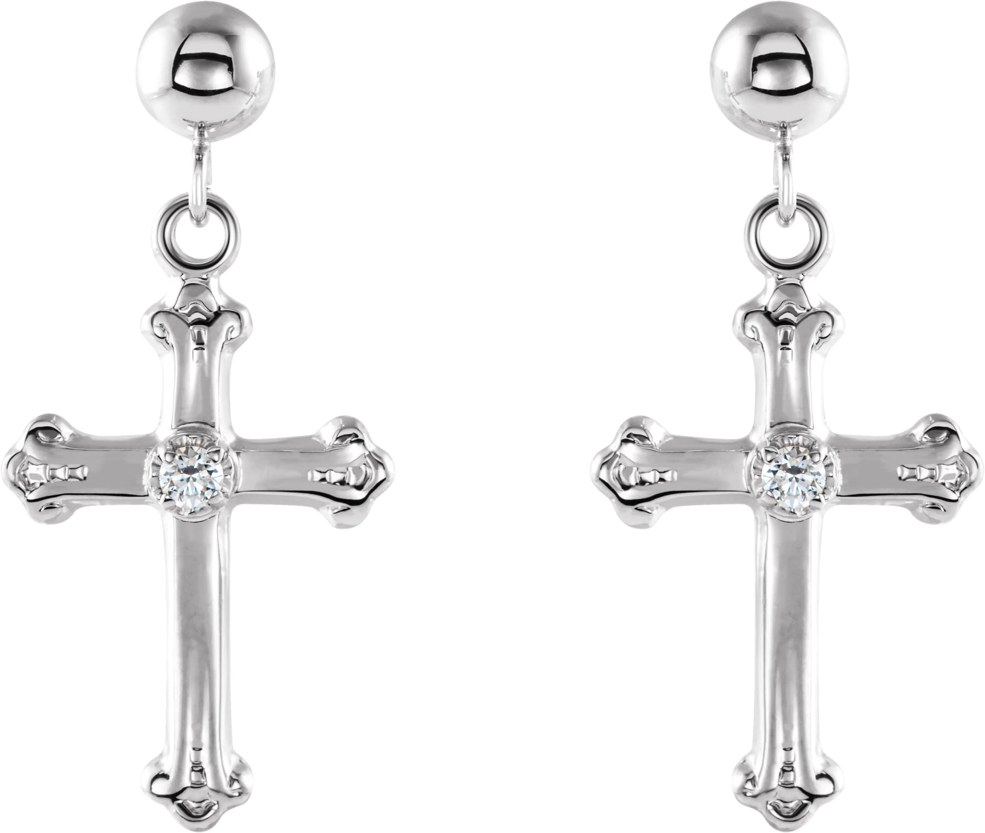 Cross & Ball Earrings, view 3