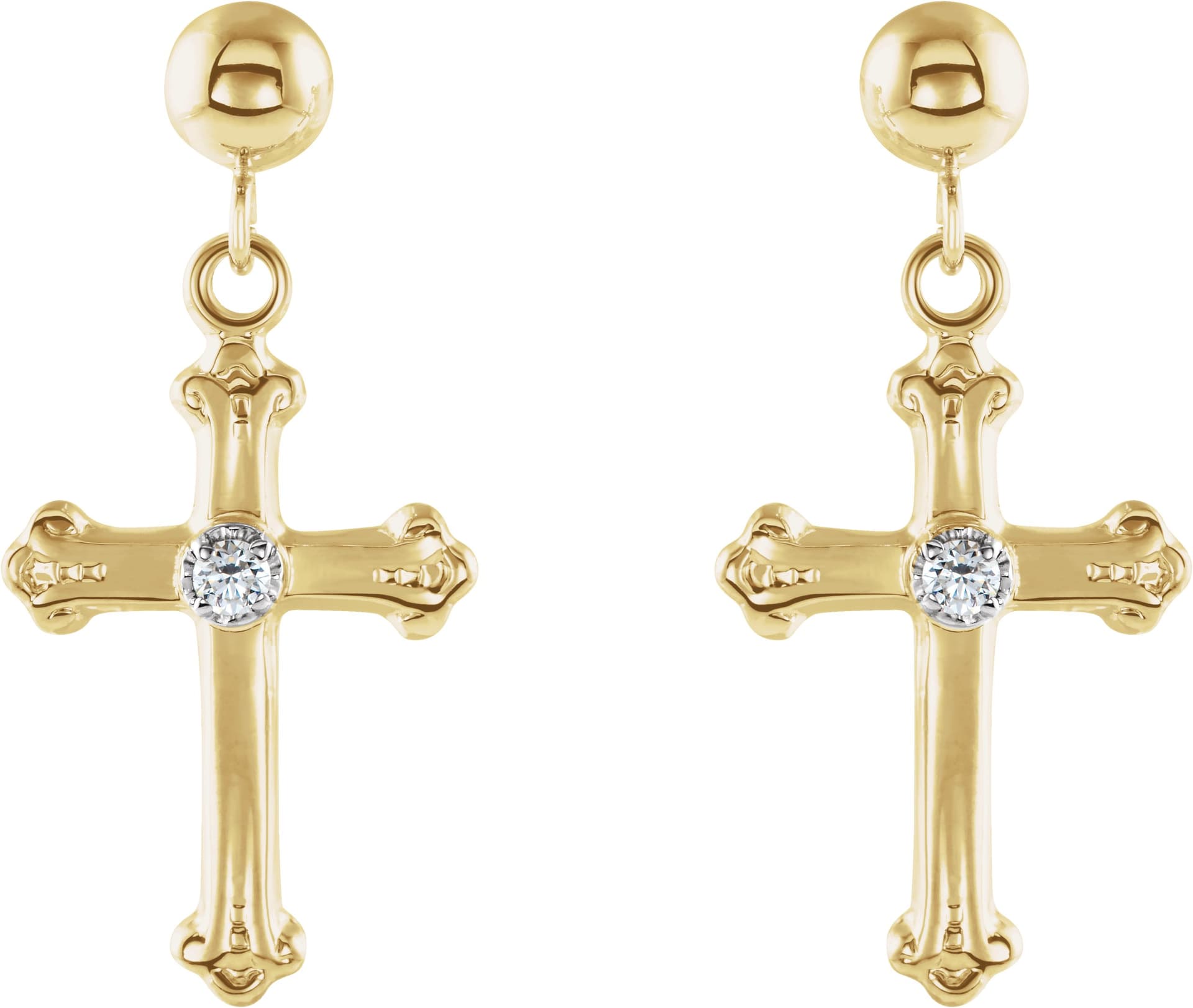 Cross & Ball Earrings view 2