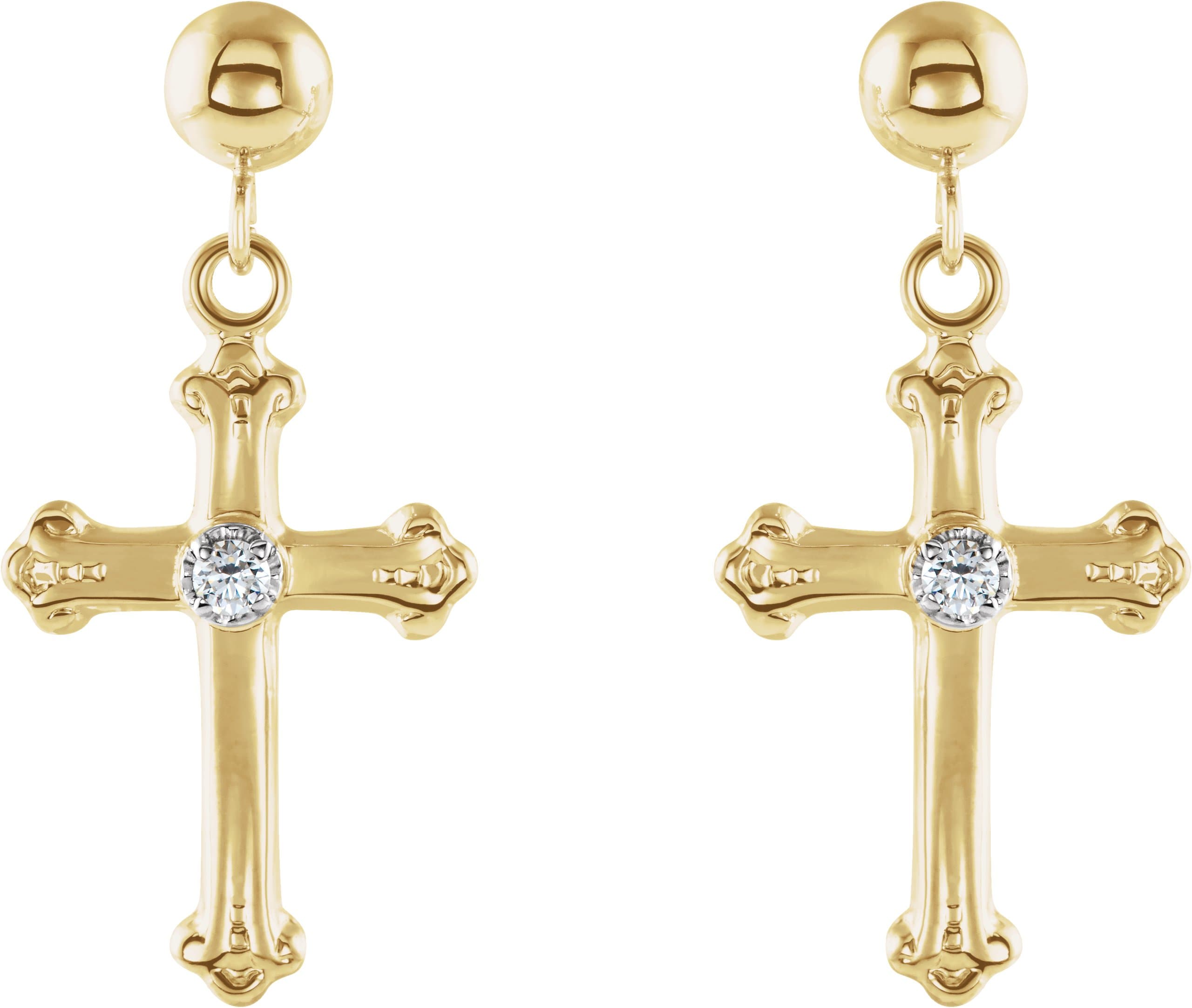 Cross & Ball Earrings view 2