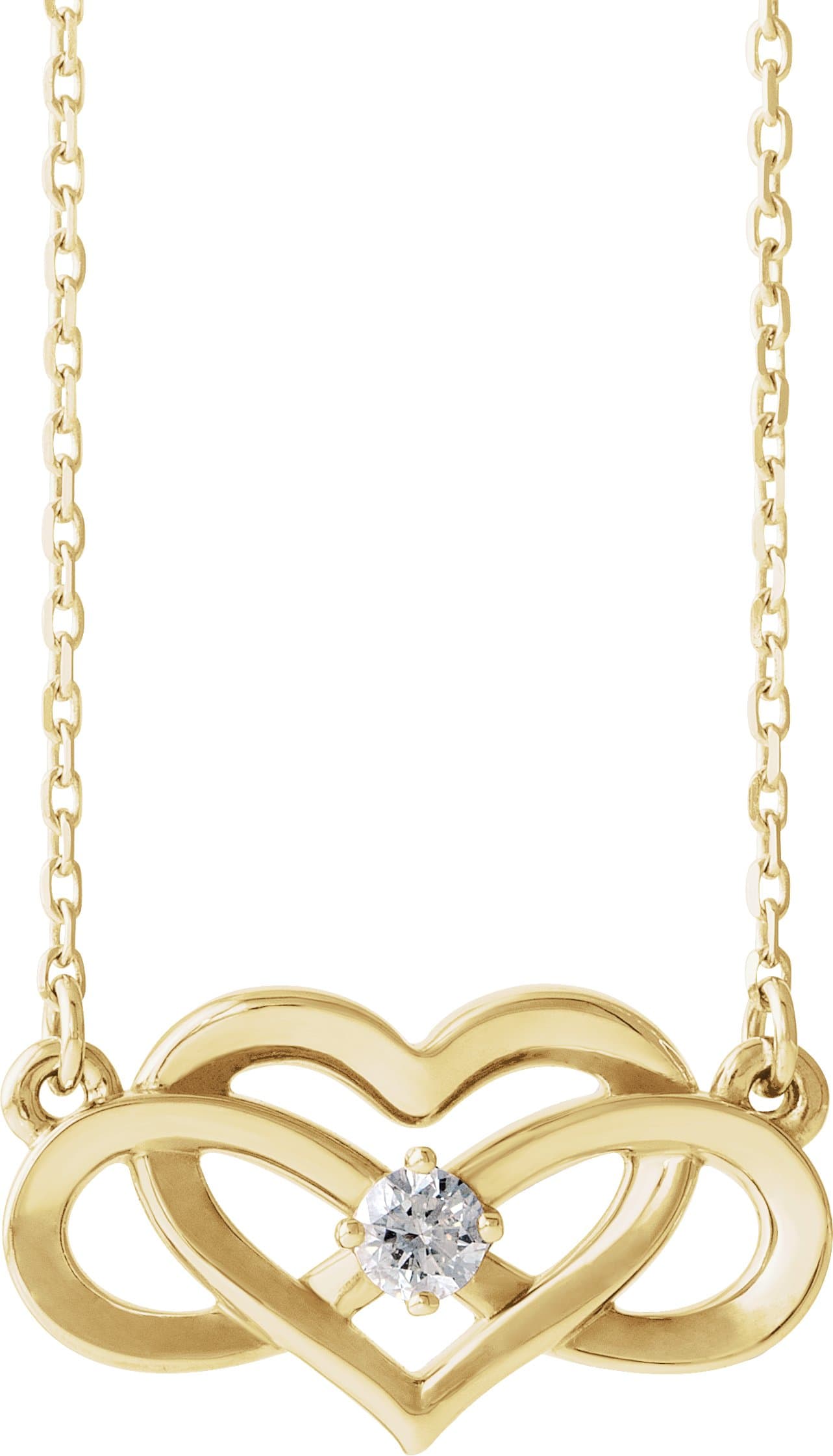 14K Rose 1/10 CTW Natural Diamond Infinity-Inspired Heart 16-18 Necklace