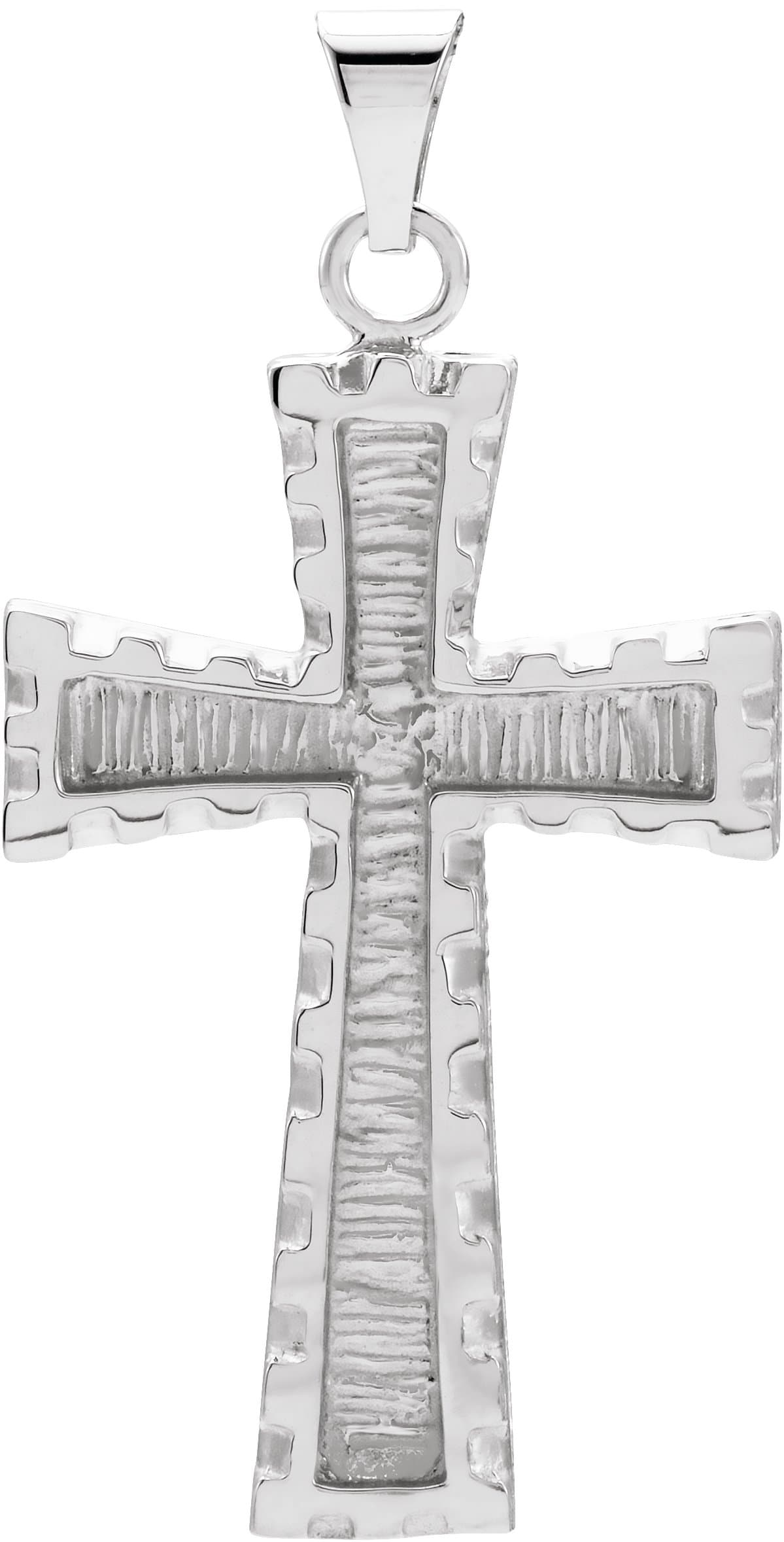 14K White Cross Pendant