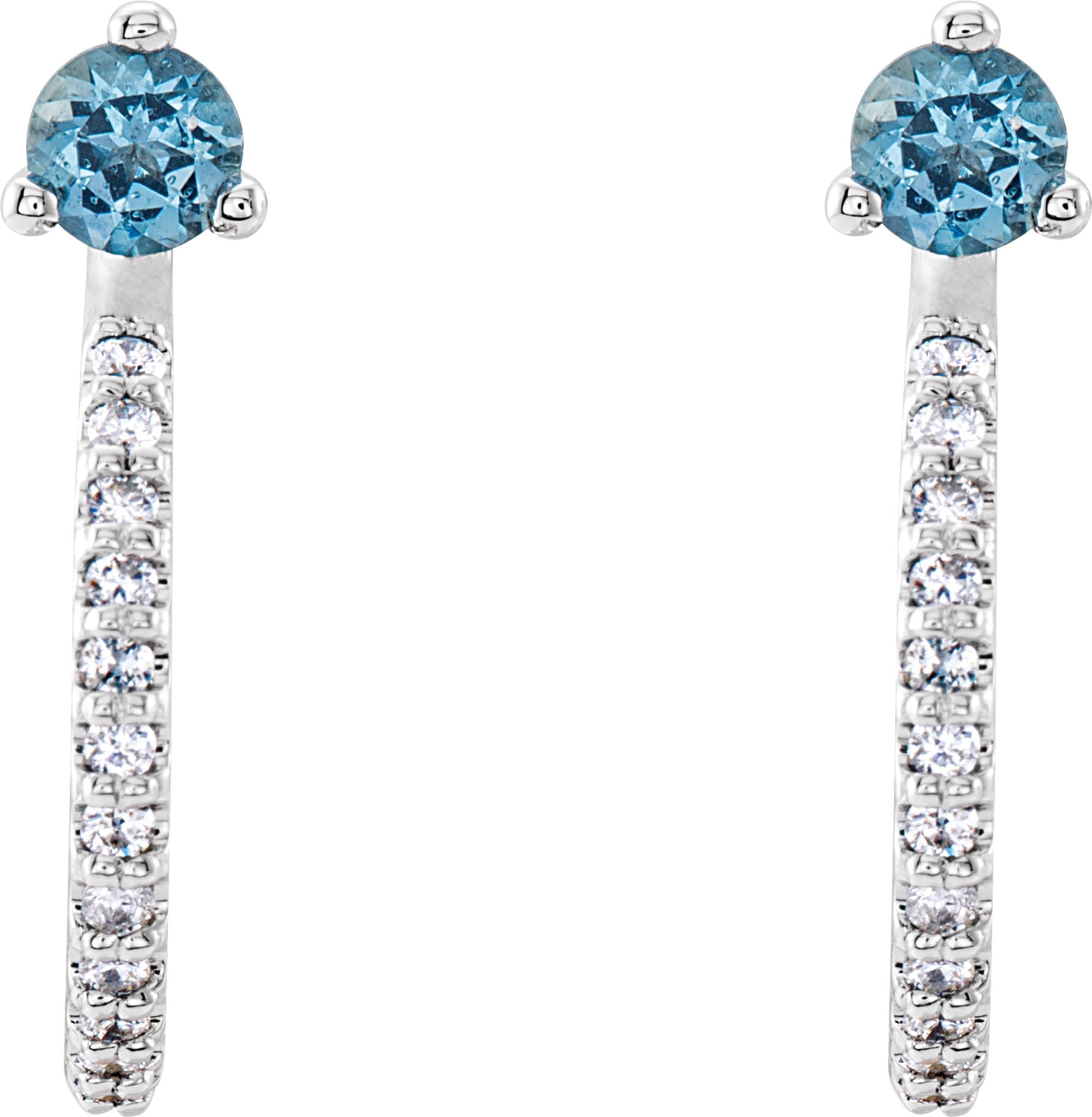 Accented J-Hoop Earrings view 2