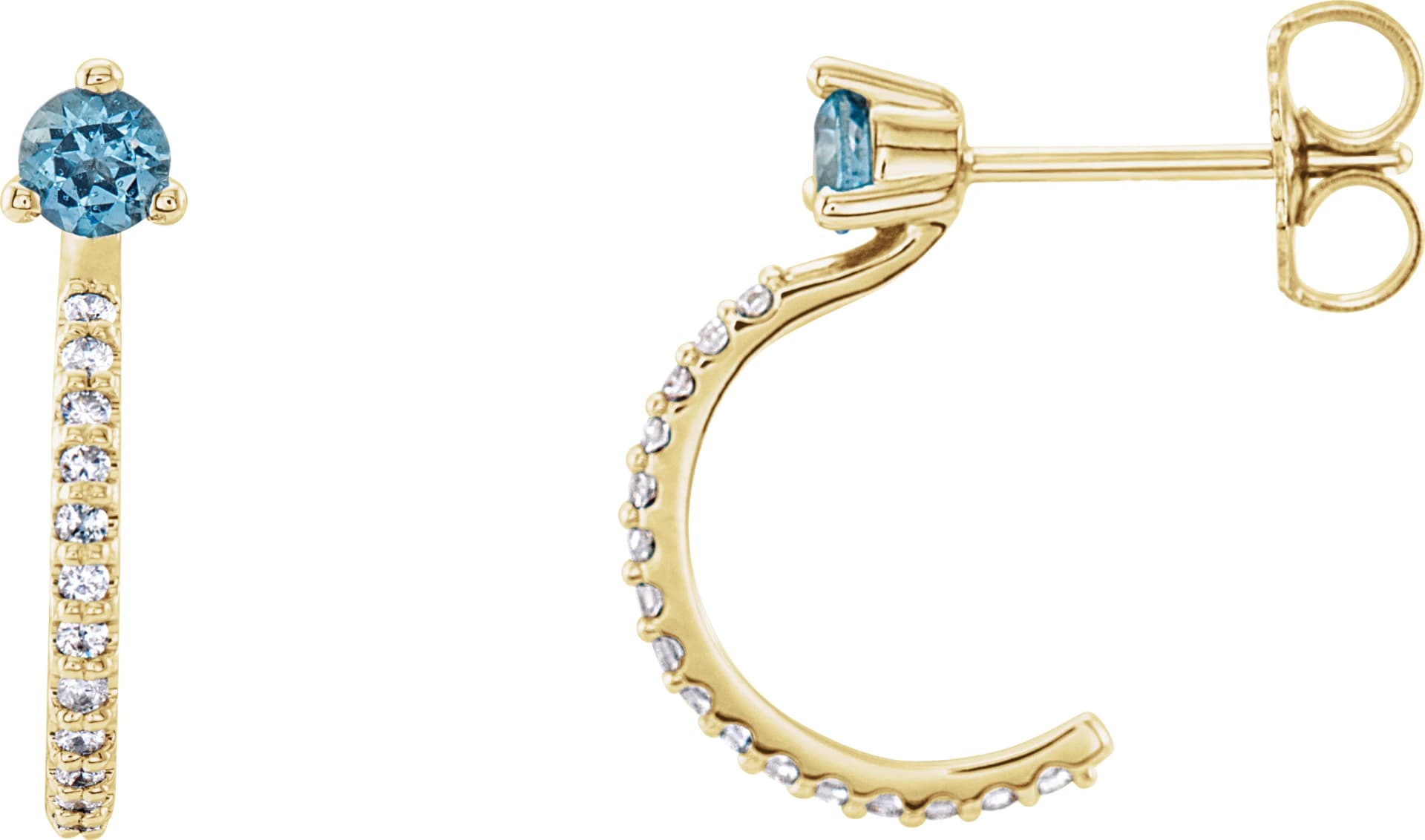 Accented J-Hoop Earrings
