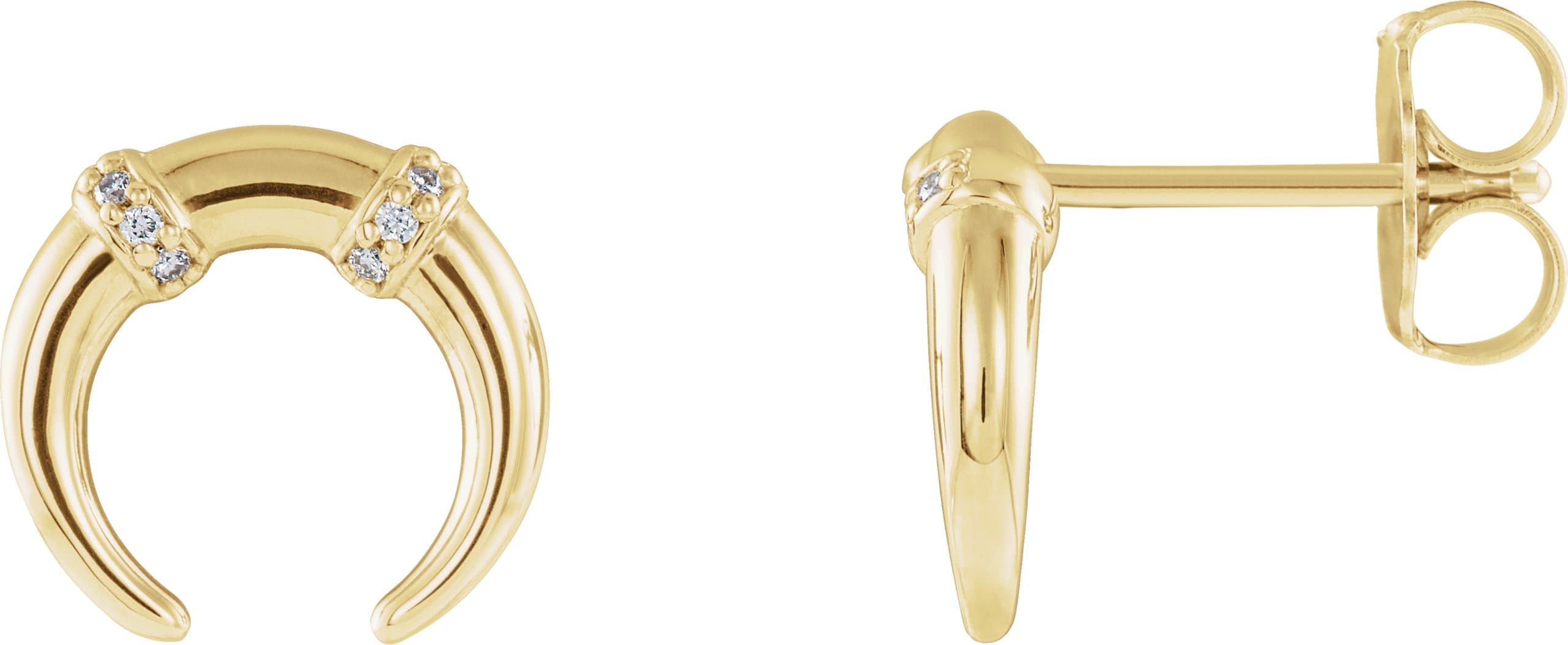 14K Rose .03 CTW Natural Diamond Crescent Earrings