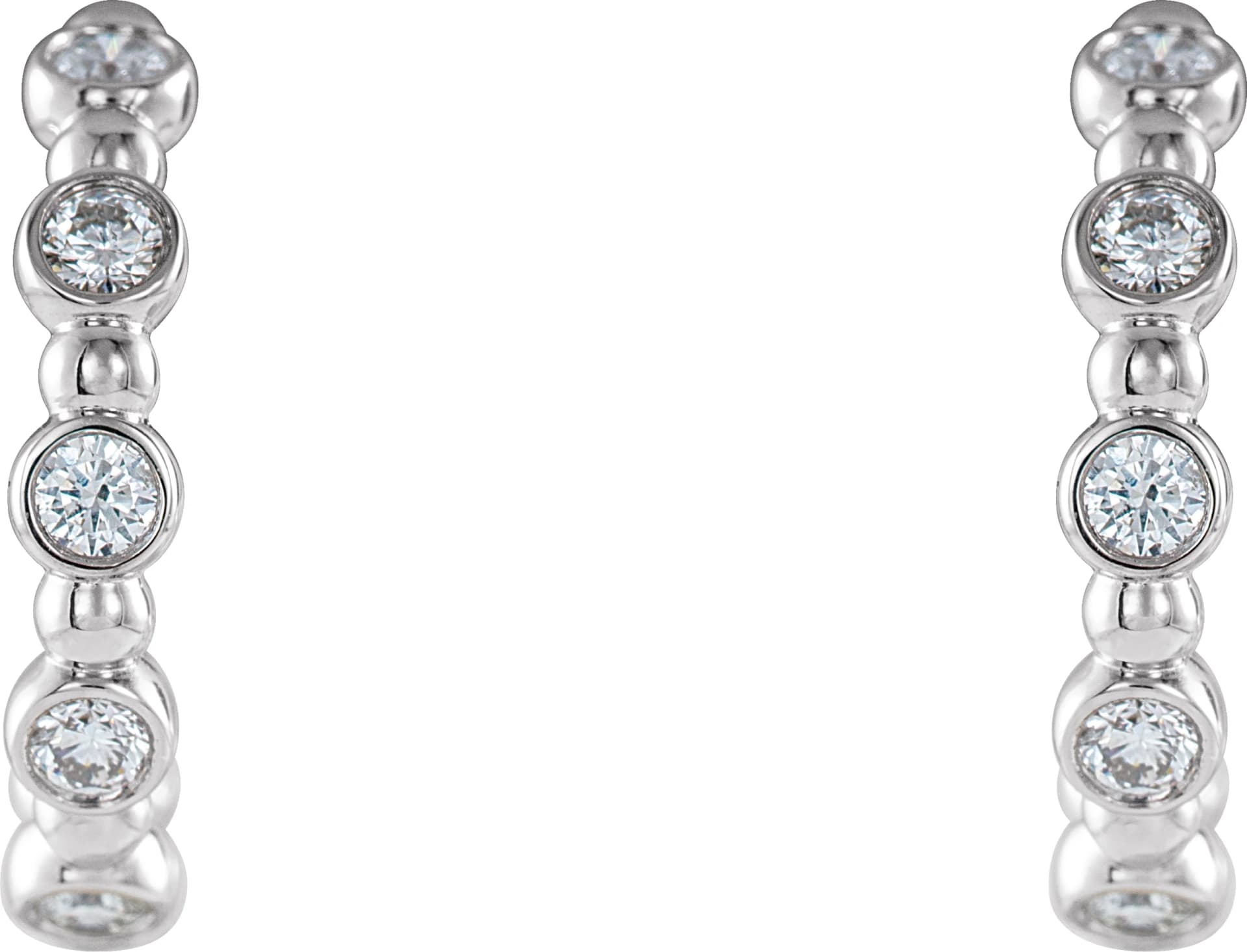 Accented Beaded Hoop Earrings, view 3