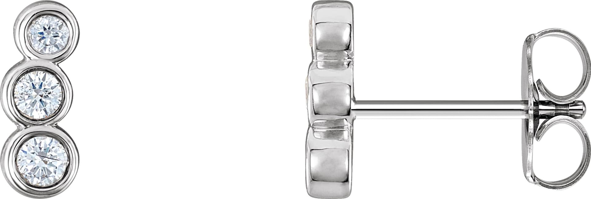 14K Rose 1/8 CTW Natural Diamond Petite Ear Climbers