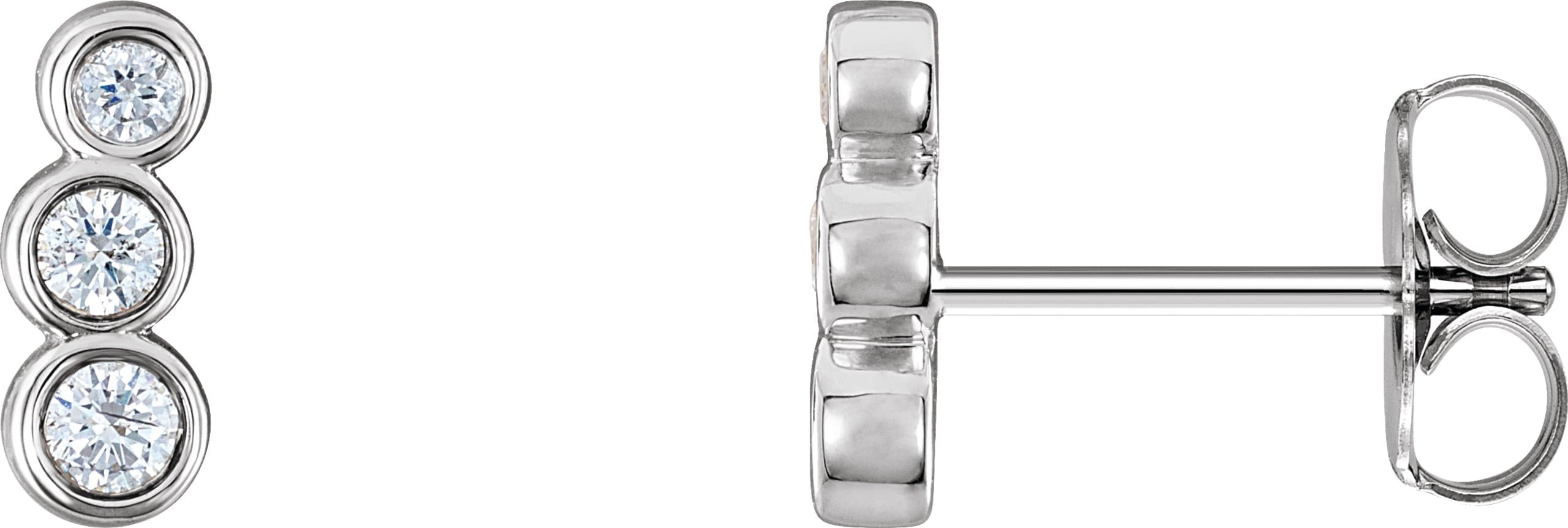 14K Rose 1/8 CTW Natural Diamond Petite Ear Climbers