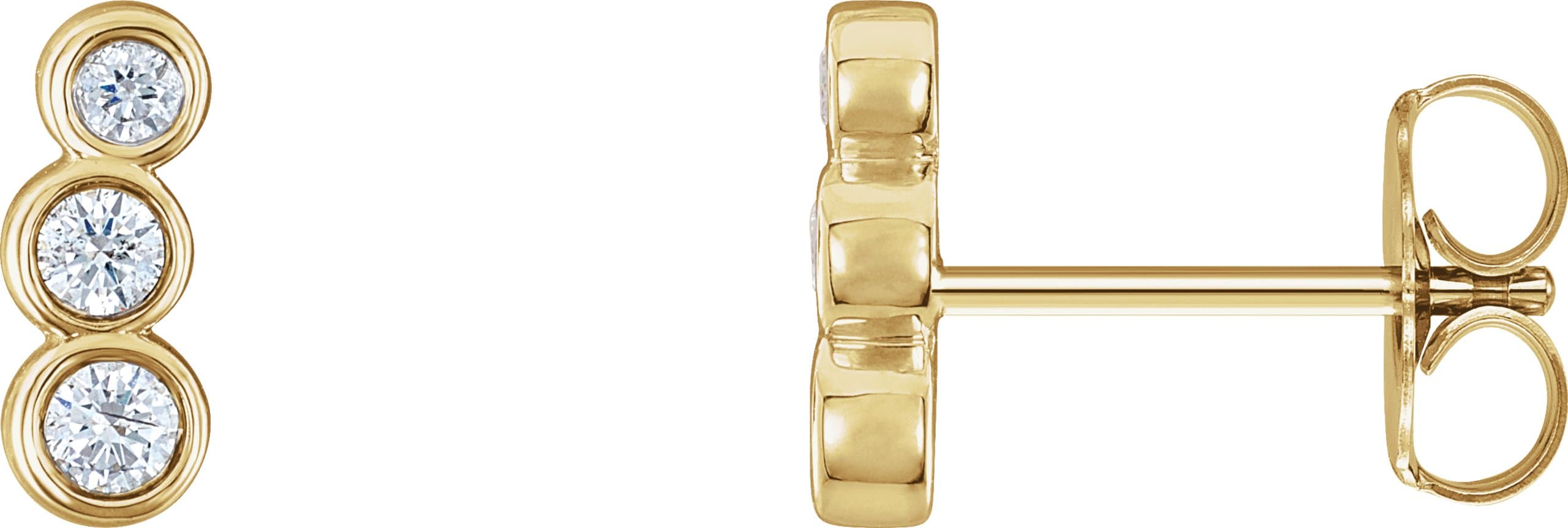 14K Rose 1/8 CTW Natural Diamond Petite Ear Climbers