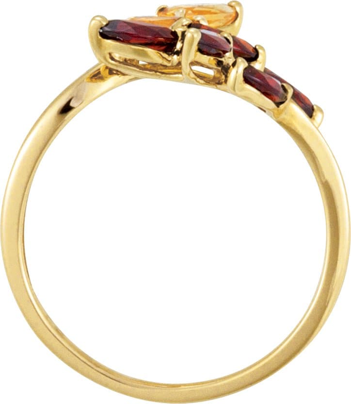 Leaf Design Bypass Ring view 2