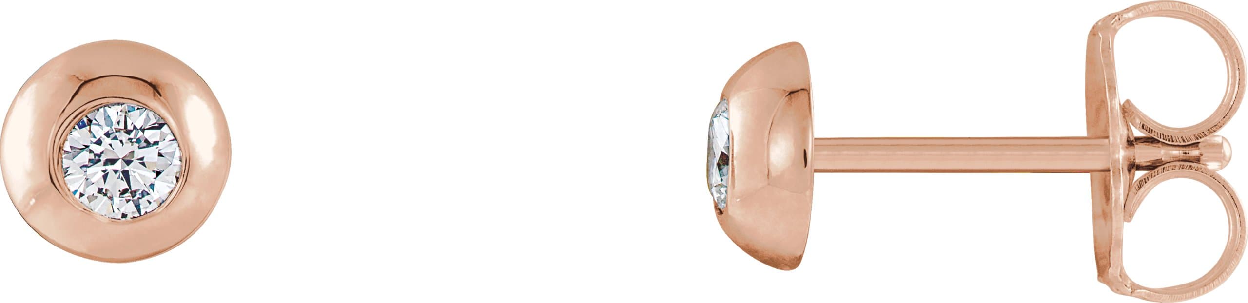 14K Rose 1/3 CTW Lab-Grown Diamond Domed Stud Earrings