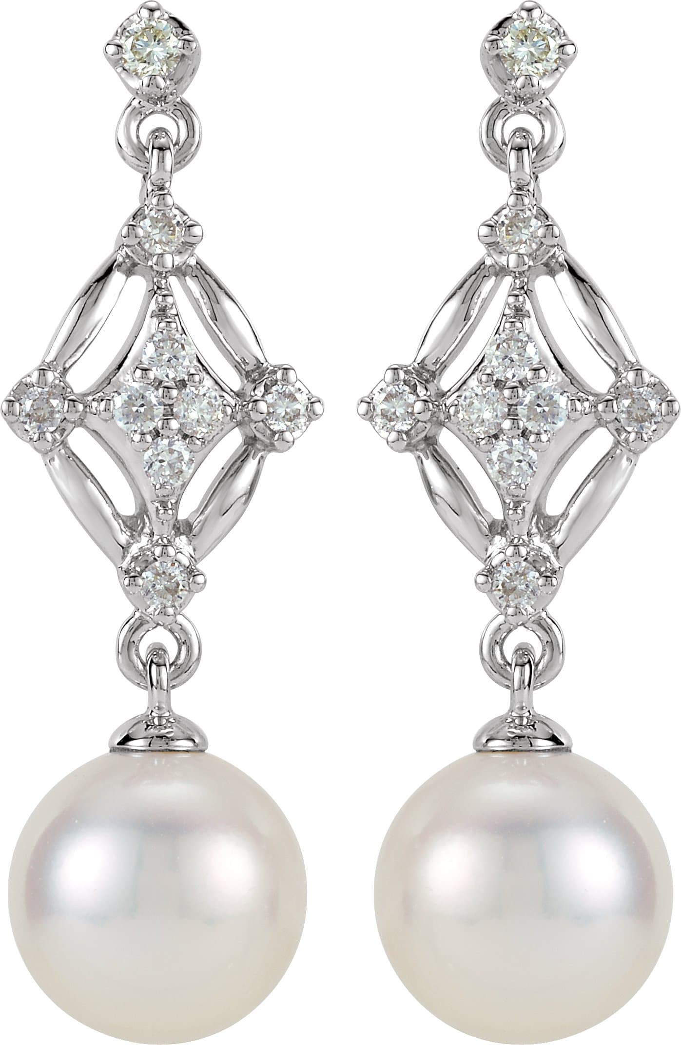 Vintage-Inspired Pearl Earrings view 2
