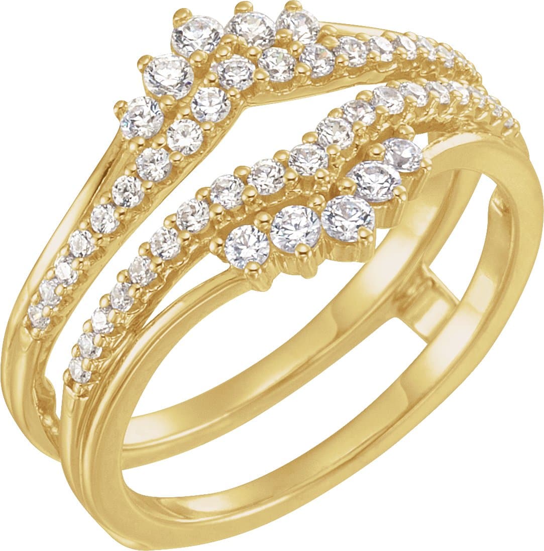 14K Rose 1/2 CTW Natural Diamond Ring Guard