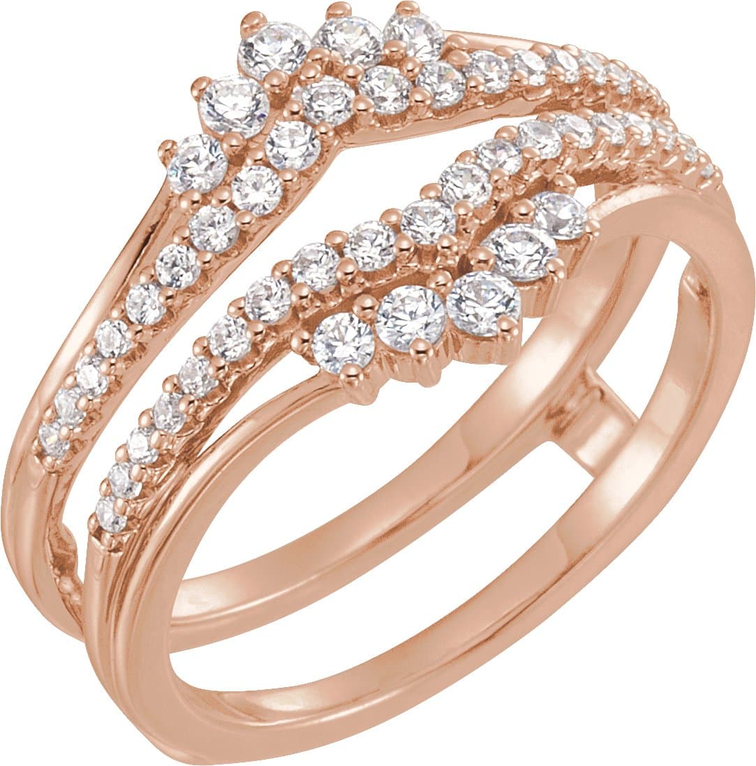 14K Rose 1/2 CTW Natural Diamond Ring Guard