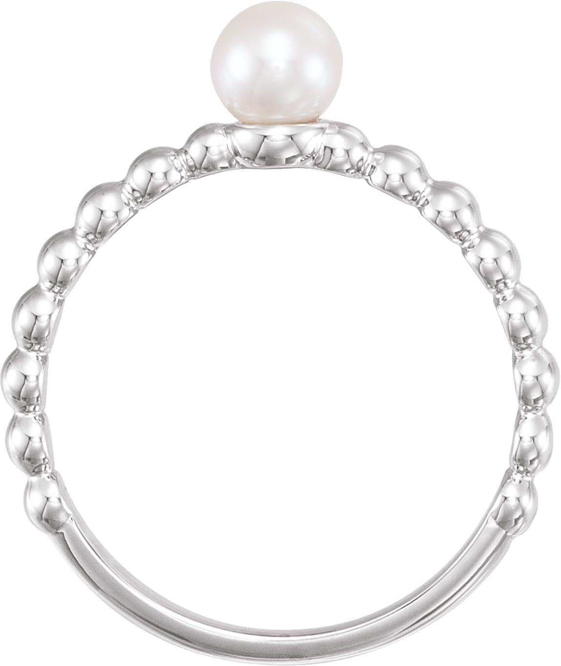 Beaded Stackable Pearl Ring view 2
