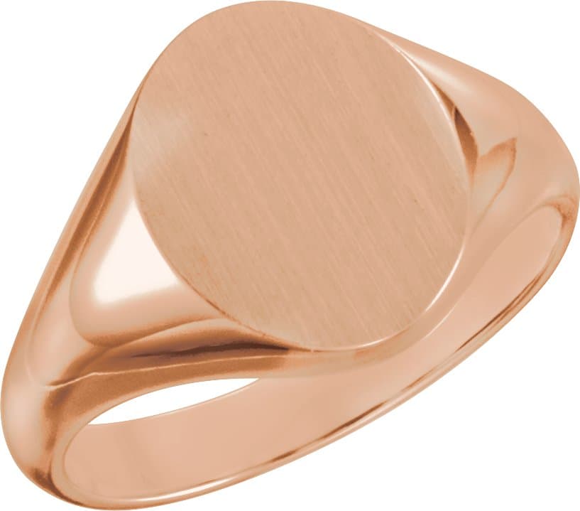 10K White Oval Signet Ring