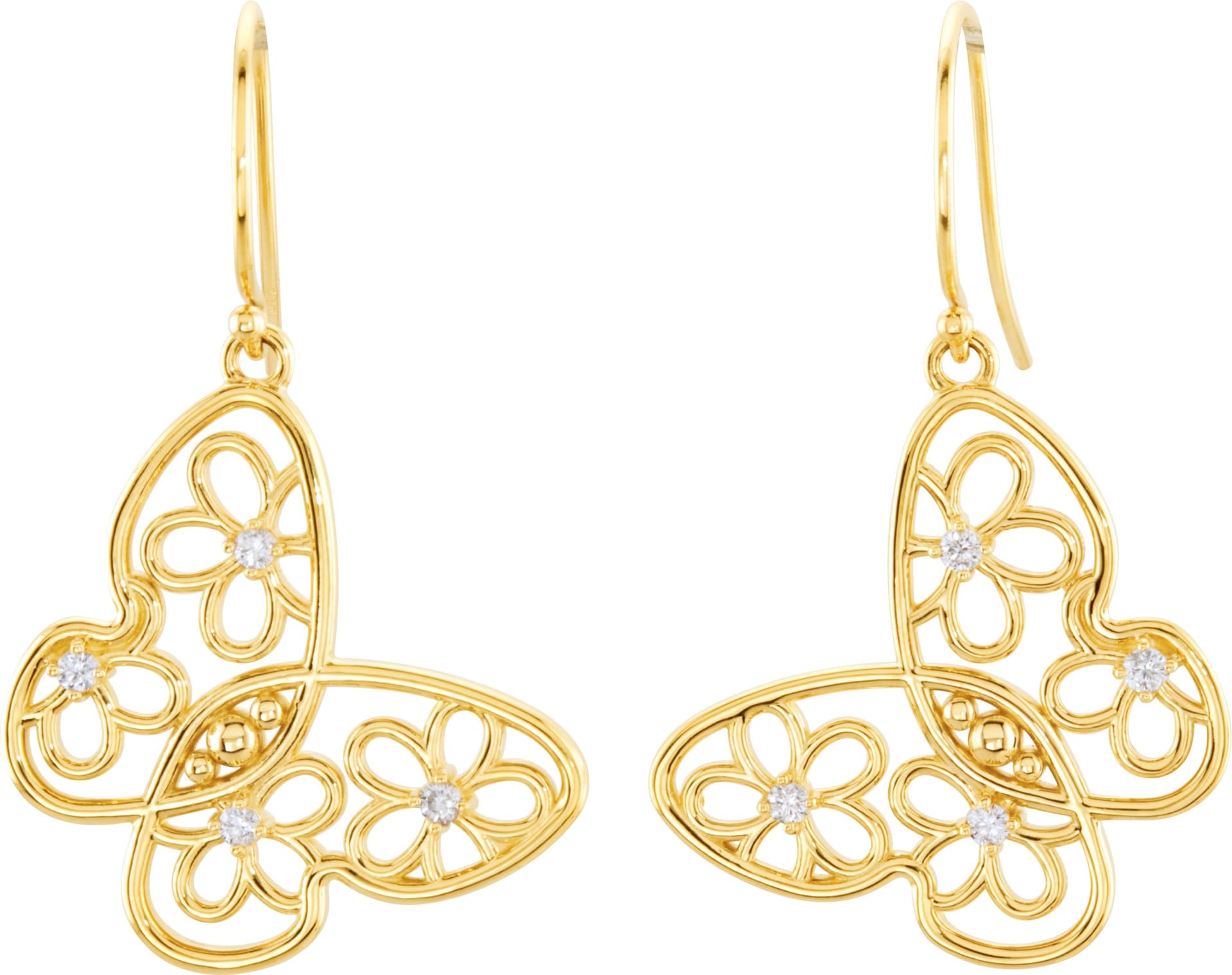 Floral Butterfly Earrings view 2