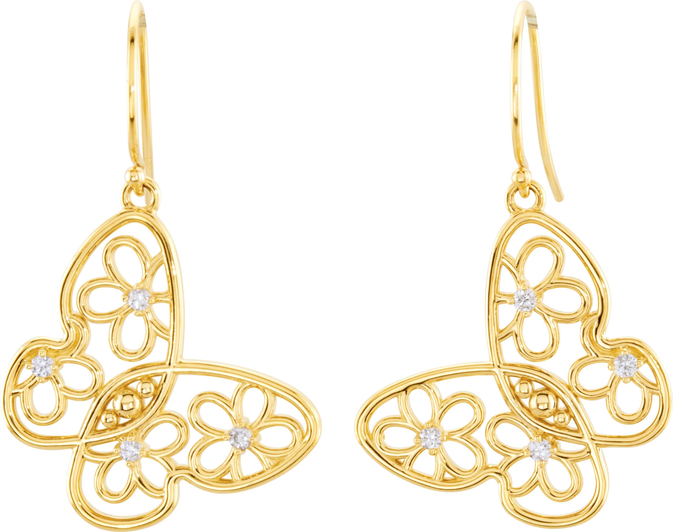 Floral Butterfly Earrings view 2