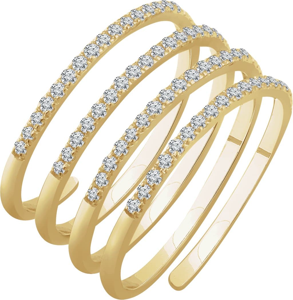 14K Rose 1/2 CTW Natural Diamond Spiral Ring