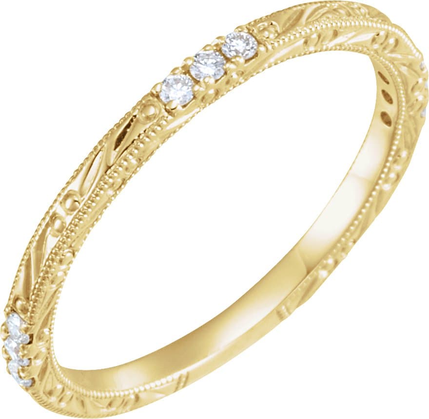 14K White 1/10 CTW Natural Diamond Anniversary Band Size 4