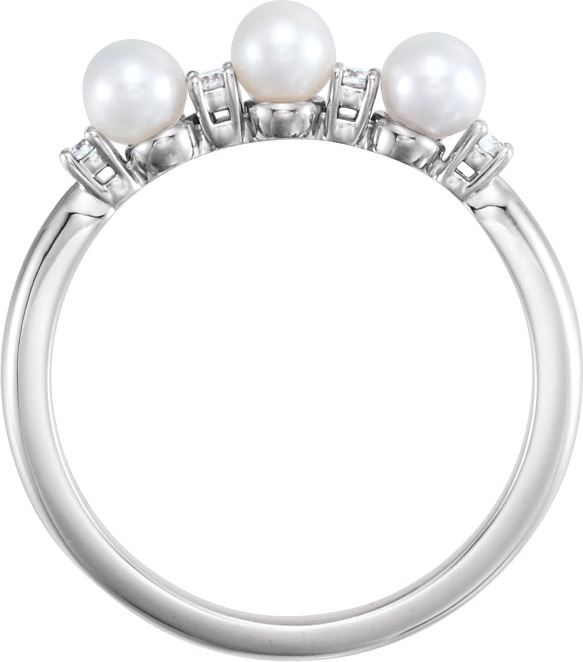 Three-Stone Pearl Ring view 2