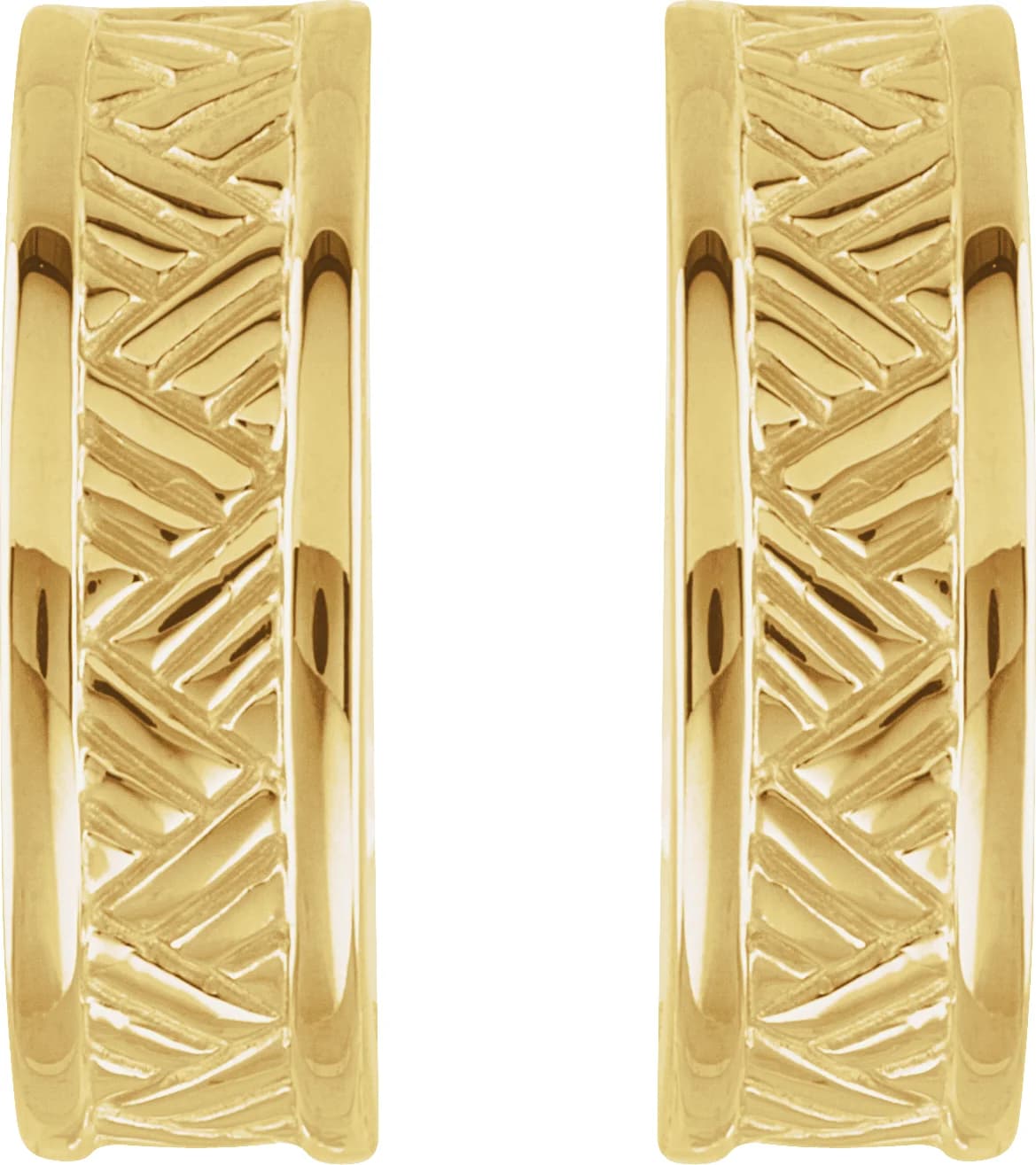 Patterned J-Hoop Earrings, view 3